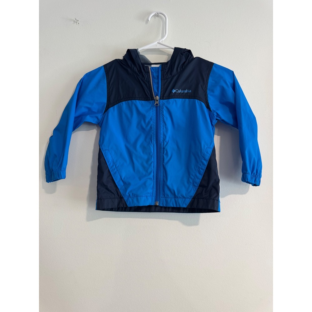 Columbia Glennaker Rain Jacket Boys 4T Blue Hooded Lightweight Shell